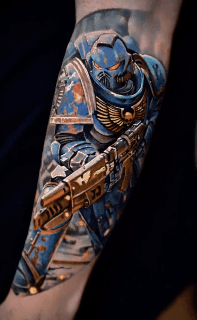 Warhammer 40k Space Marine Video Game Tattoo
