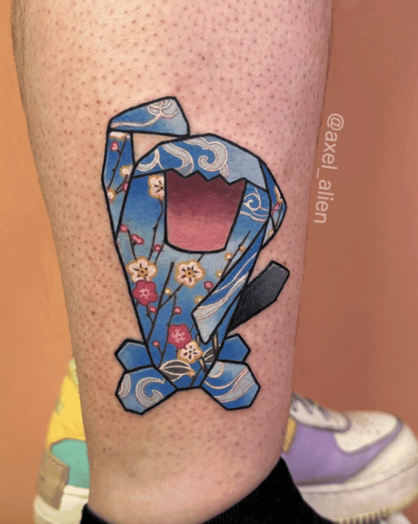 Wobbuffet Origami Johto Pokémon Tattoo