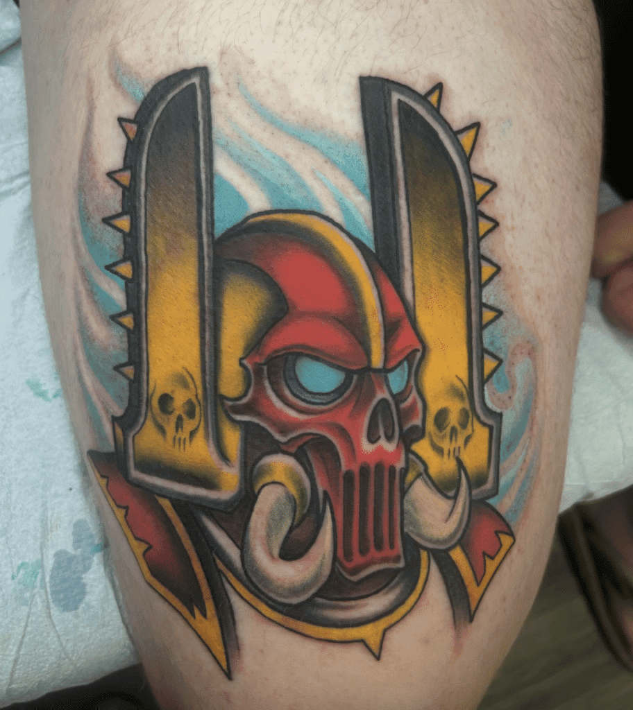 World Eaters Head Warhammer 40k Tattoo