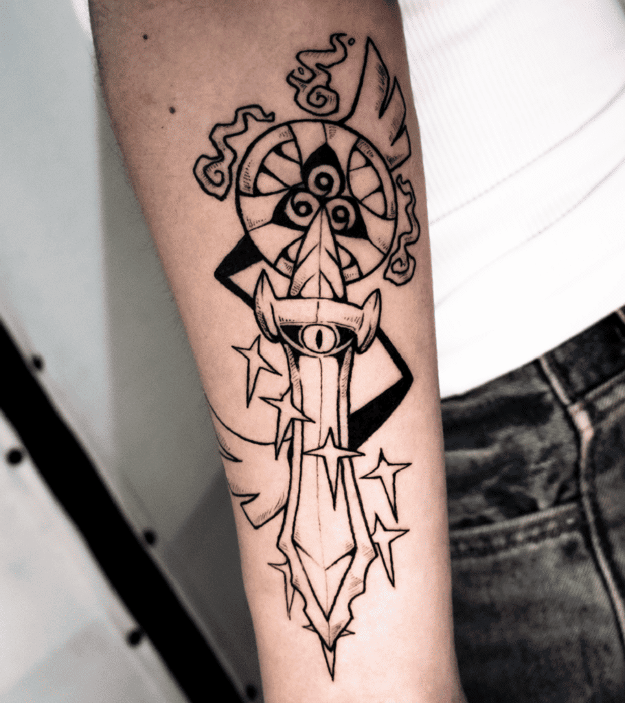 Aegislash Black Kalos Pokémon Tattoo