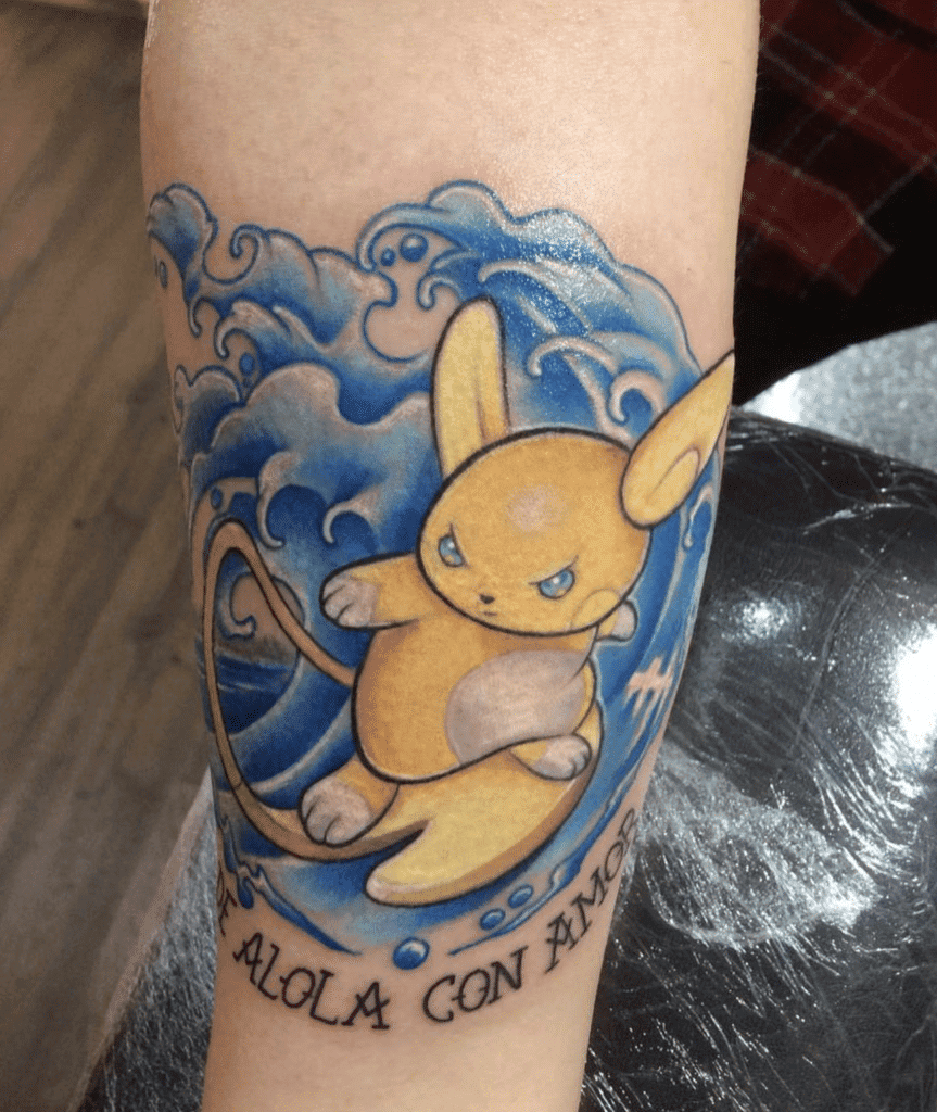 Alolan Raichu Surf Alola Pokémon Tattoo