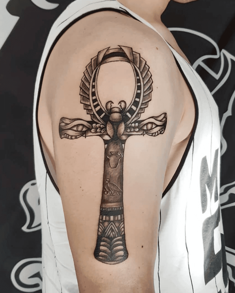 Ankh Scarab Egyptian Mythology Tattoo