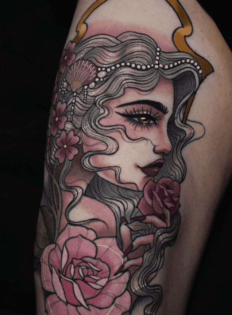 Aphrodite Flower Greek Mythology Tattoo