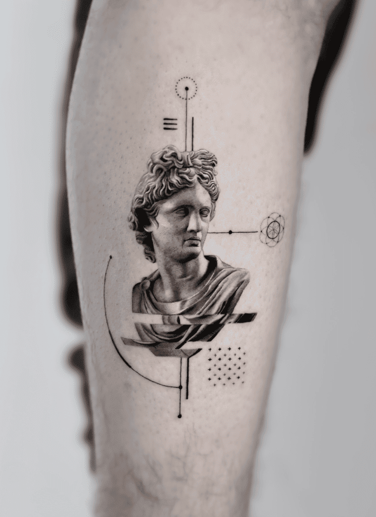Apollo Geometric Greek Mythology Tattoo