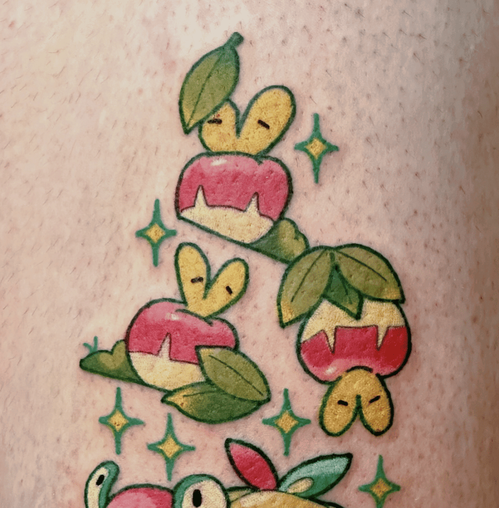 Applin Juggle Galar Pokémon Tattoo