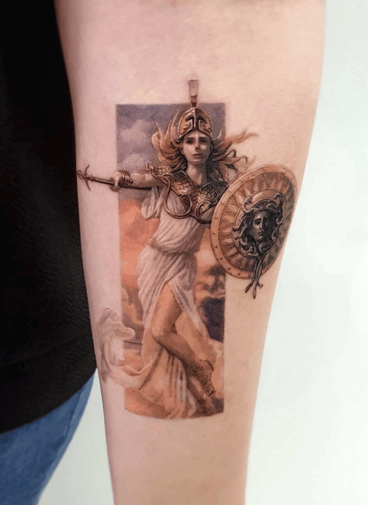 Athena Frame Greek Mythology Tattoo
