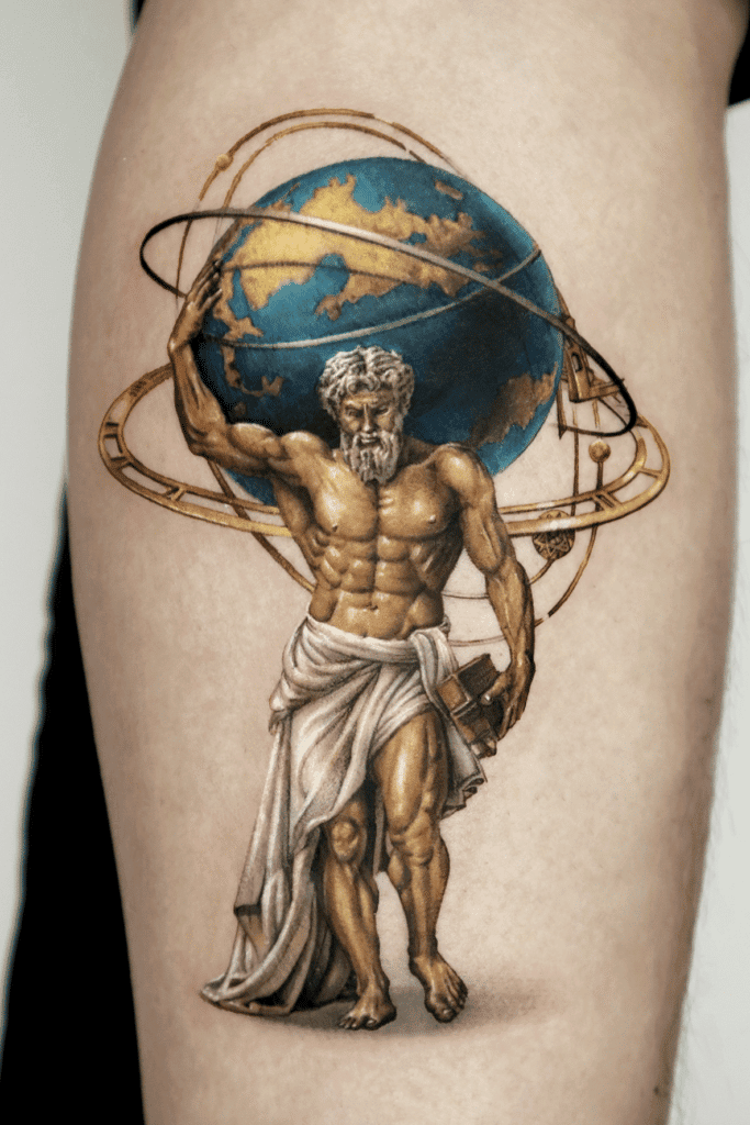 Atlas World Greek Mythology Tattoo