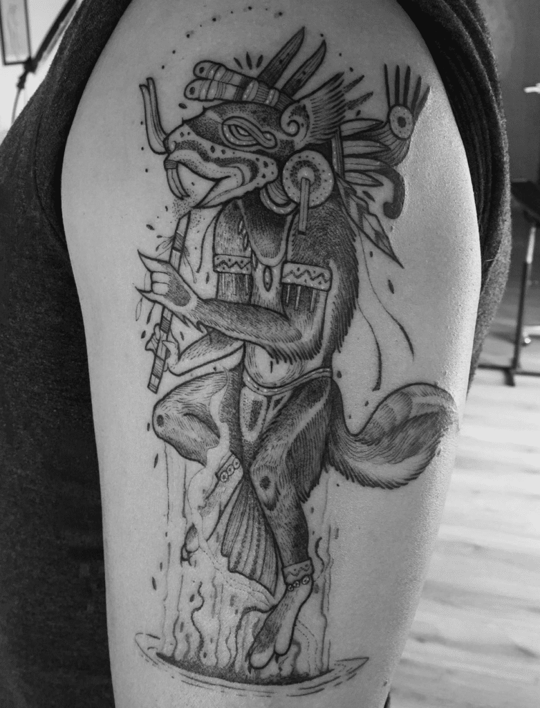 Aztec Mythology Huehuecoyotl Tattoo