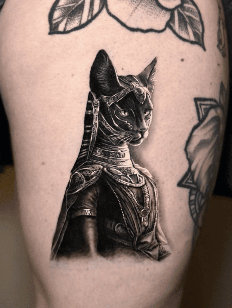 Bastet Black Egyptian Mythology Tattoo