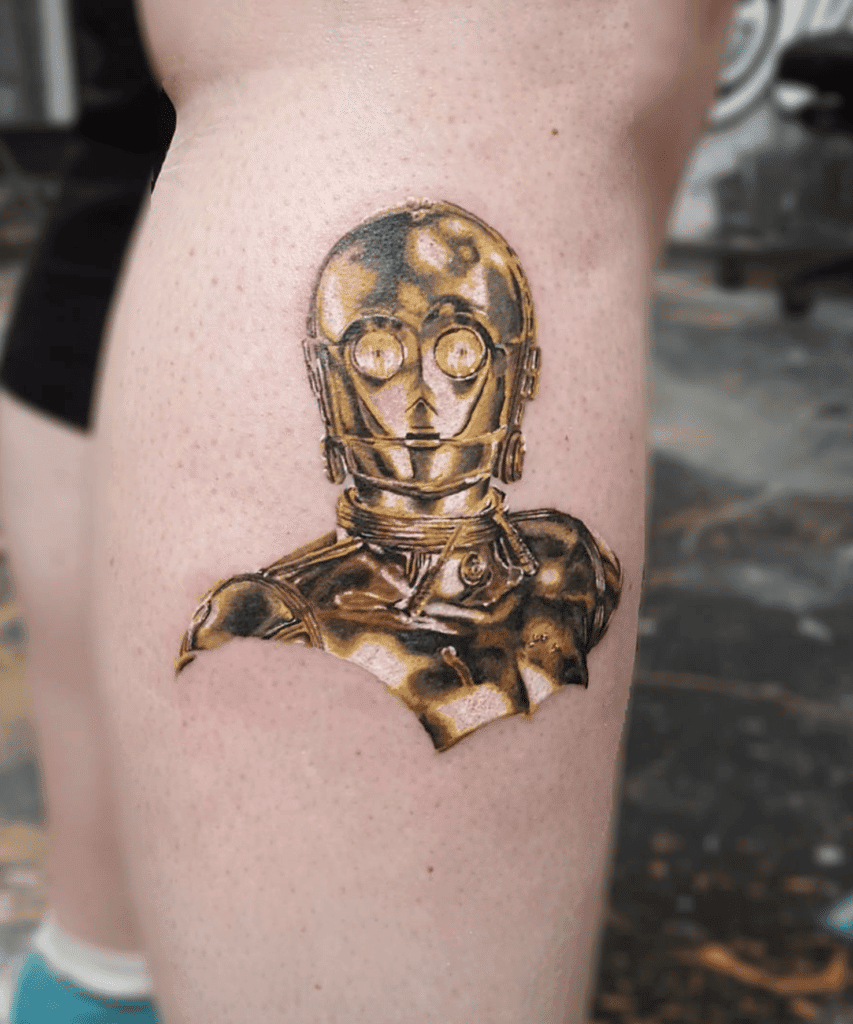 C-3PO Gold Star Wars Tattoo