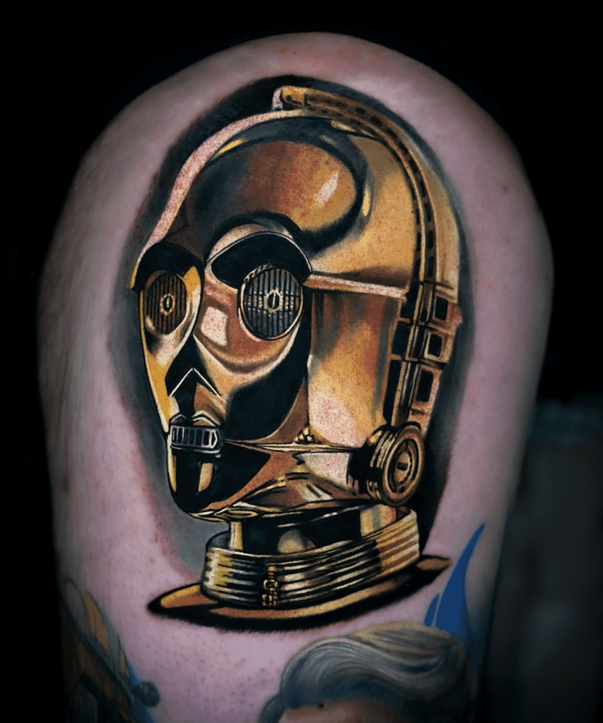 C-3PO Head Star Wars Tattoo