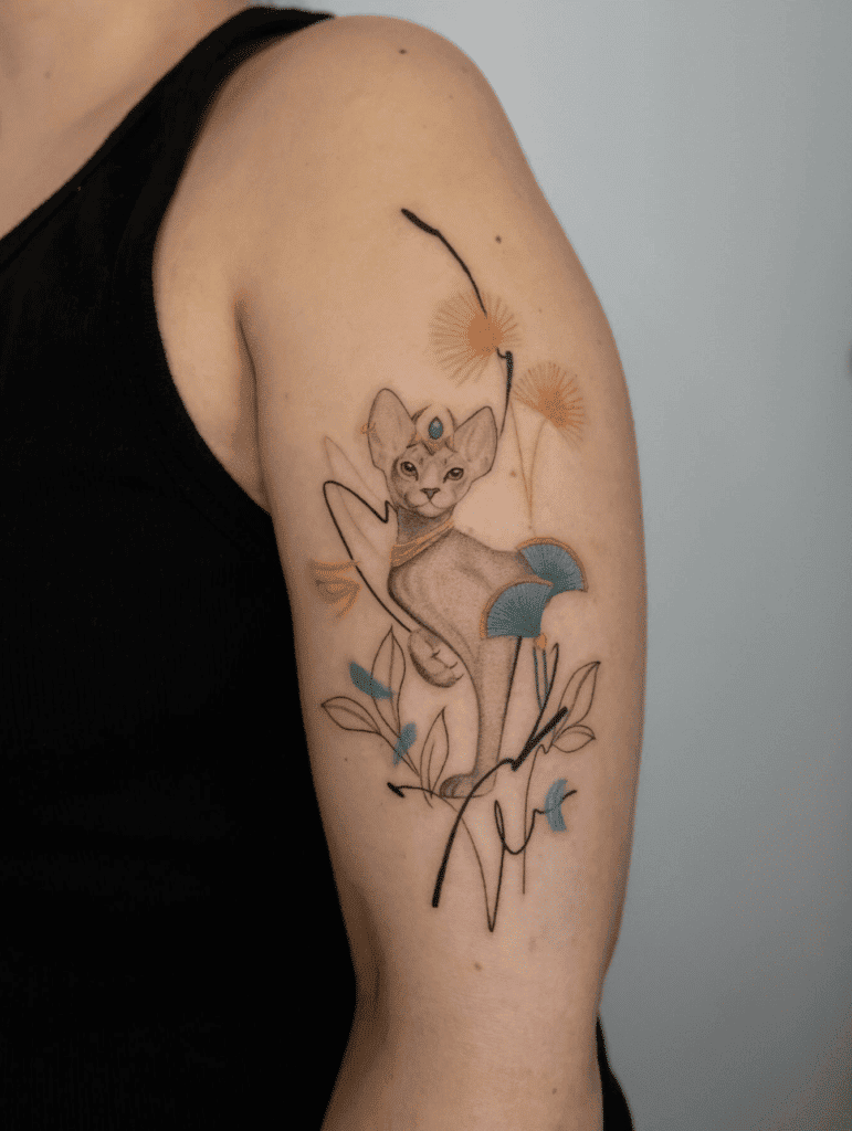 Cat Bastet Egyptian Mythology Tattoo