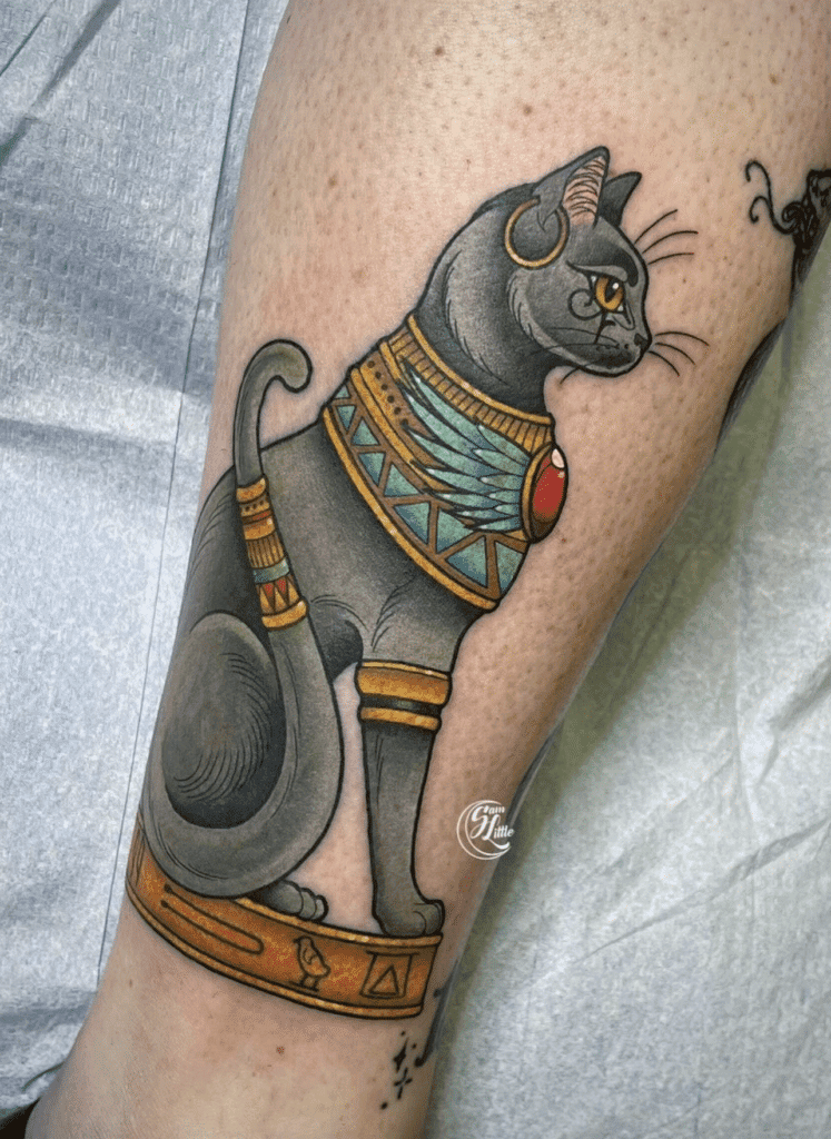 Cat Style Egyptian Mythology Tattoo