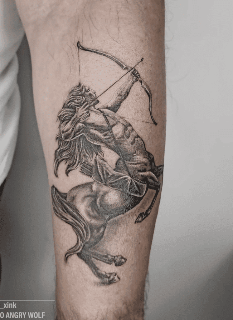 Centaur Bow Greek Mythology Tattoo