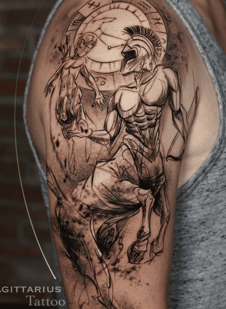 Centaur Helmet Greek Mythology Tattoo