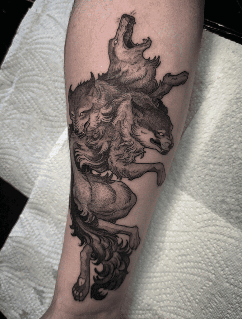 Cerberus Wolf Greek Mythology Tattoo