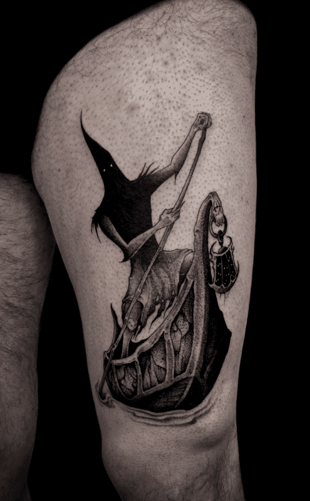 Charon Dark Greek Mythology Tattoo