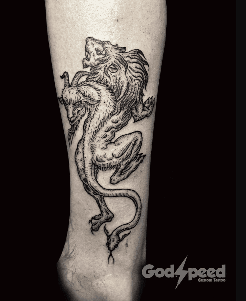 Chimera Goat Greek Mythology Tattoo