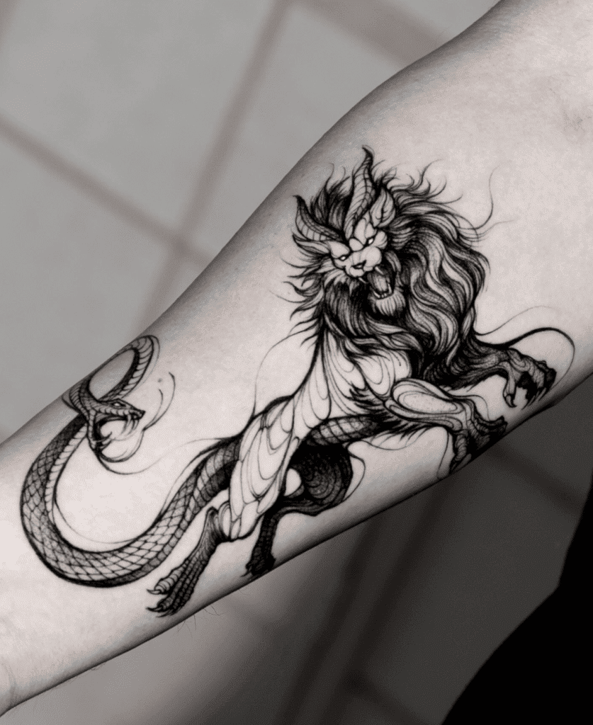 Chimera Snake Greek Mythology Tattoo