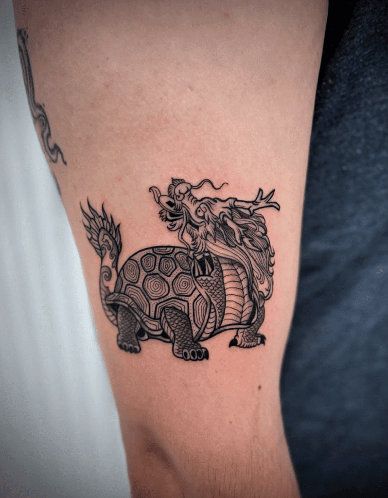 Chinese Mythology Dragon Turtle Tattoo