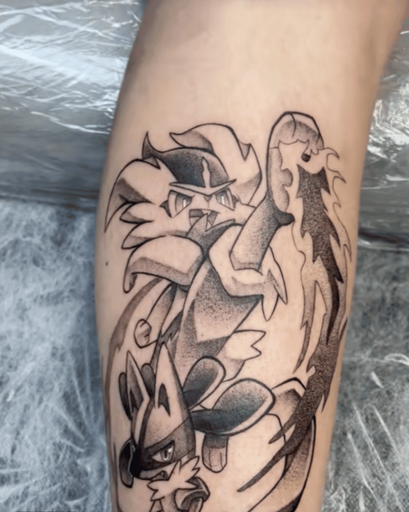 Cinderace Kick Galar Pokémon Tattoo