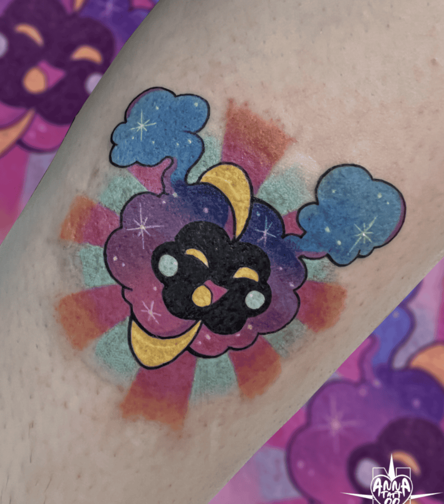 Cosmog Delighted Alola Pokémon Tattoo