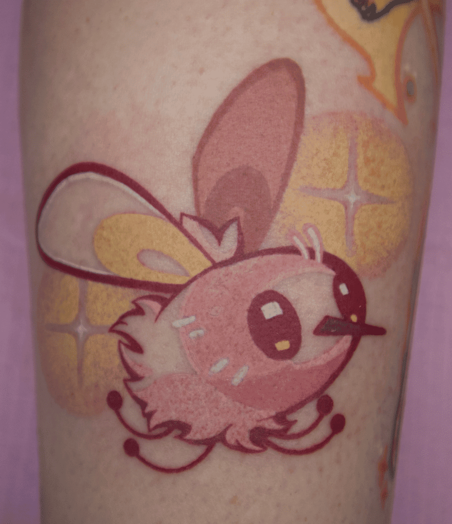 Cutiefly Pink Alola Pokémon Tattoo