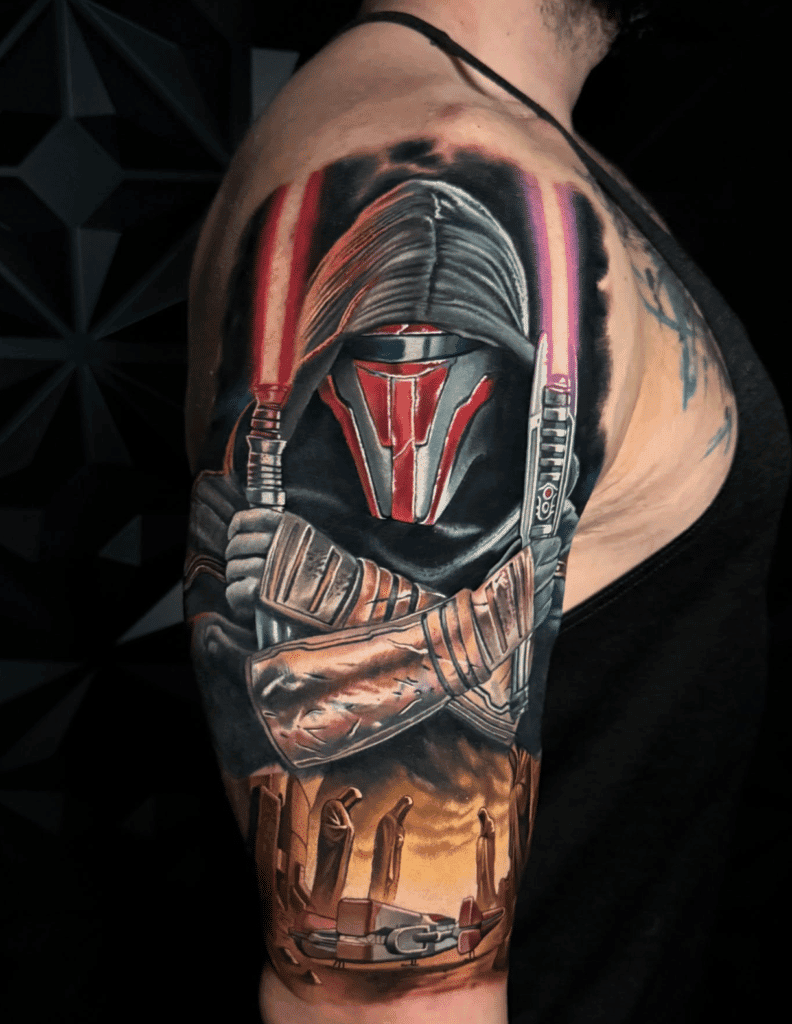 Darth Revan Sabers Star Wars Tattoo