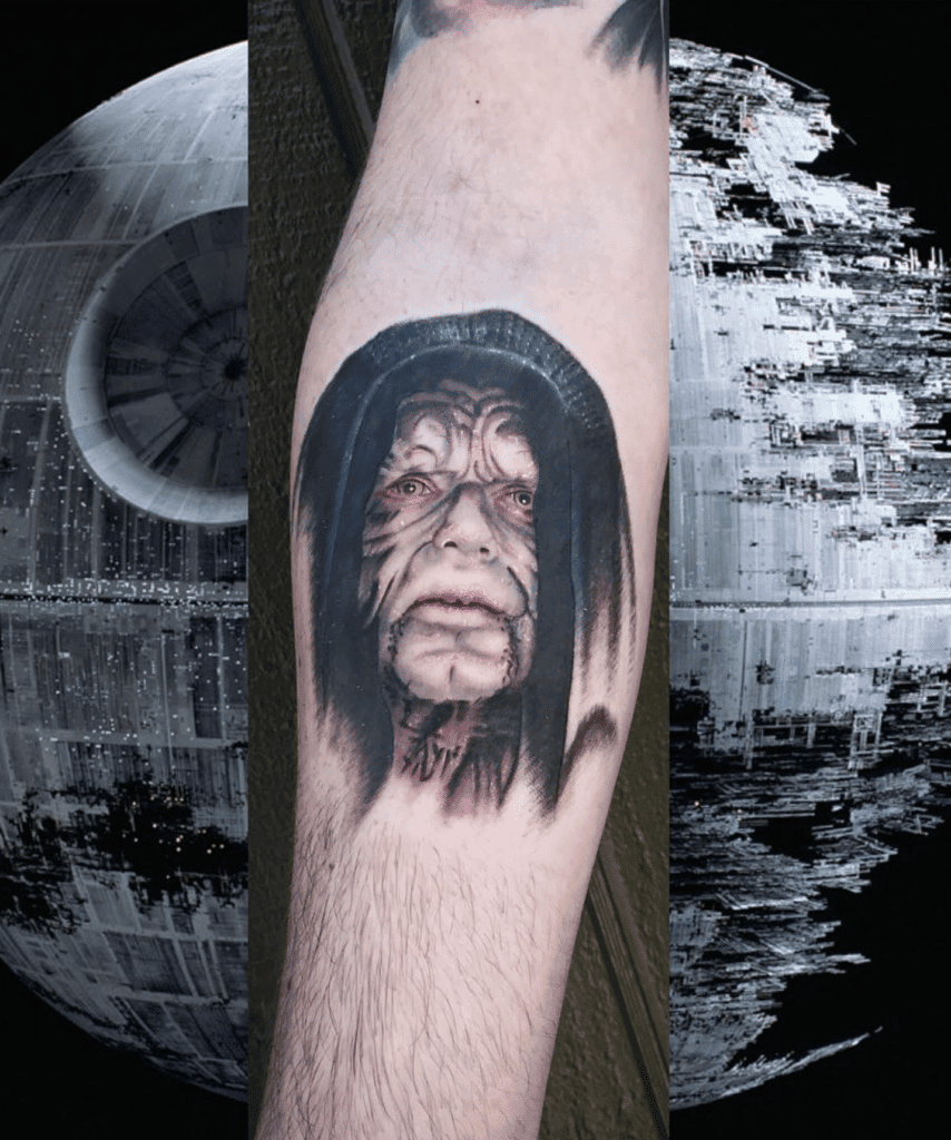 Darth Sidious Face Star Wars Tattoo