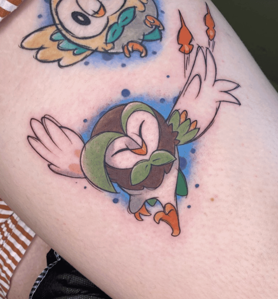 Dartrix Classic Alola Pokémon Tattoo