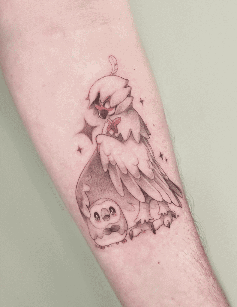 Decidueye Parent Alola Pokémon Tattoo