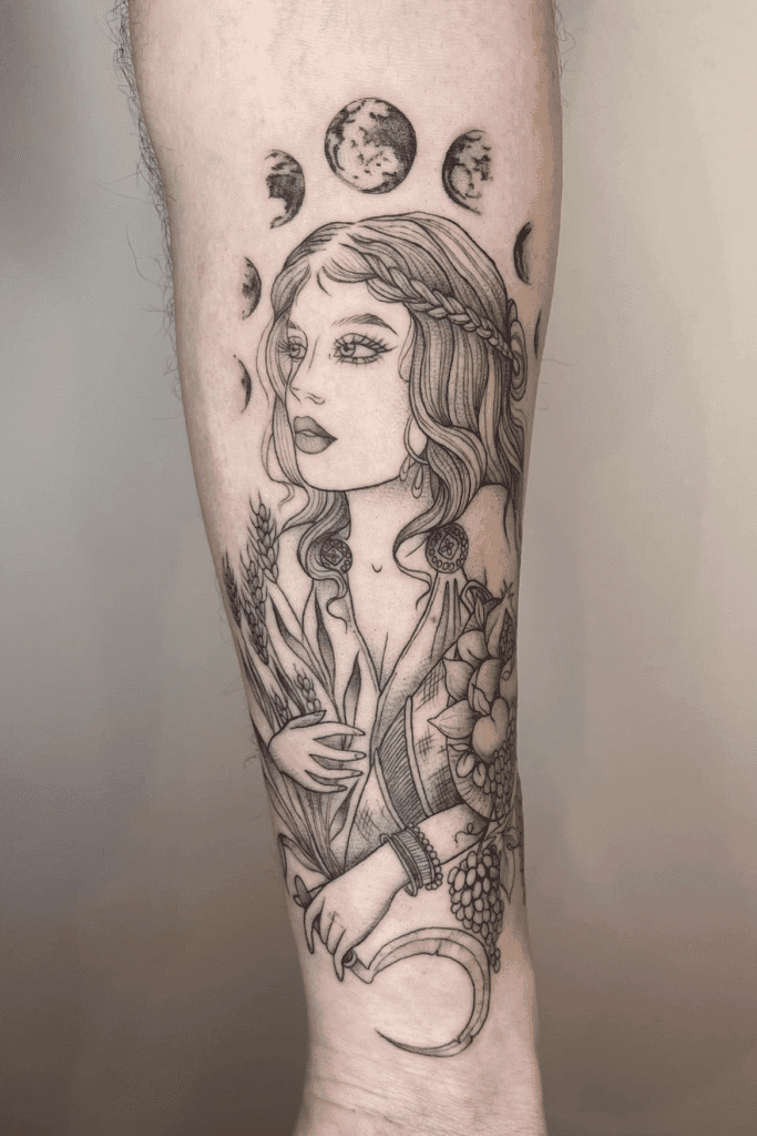 Demeter God Greek Mythology Tattoo