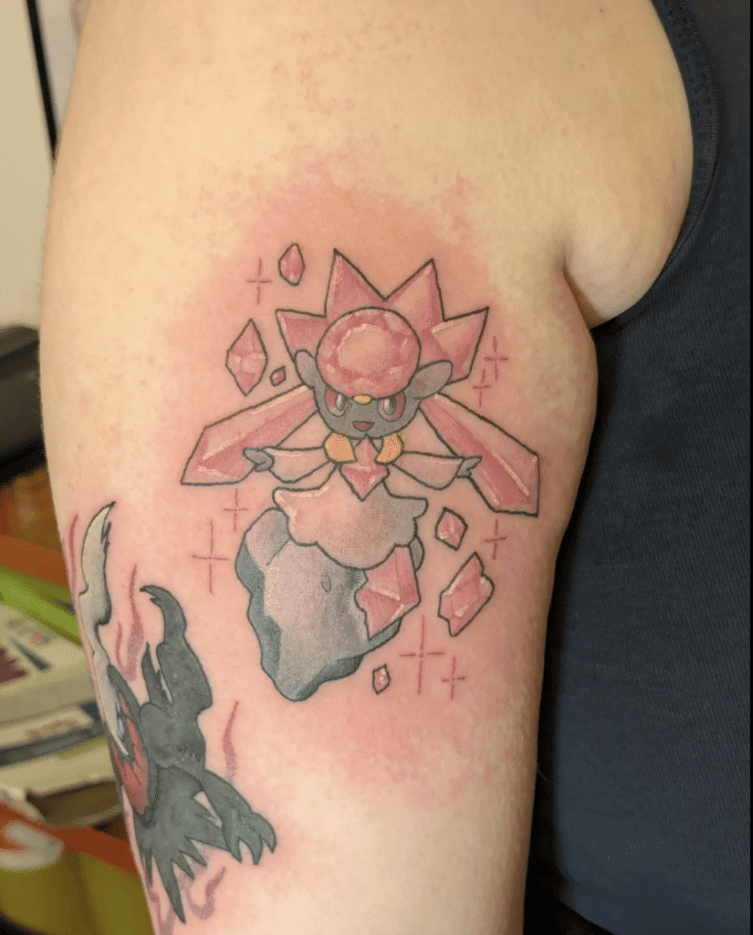 Diancie Diamond Kalos Pokémon Tattoo