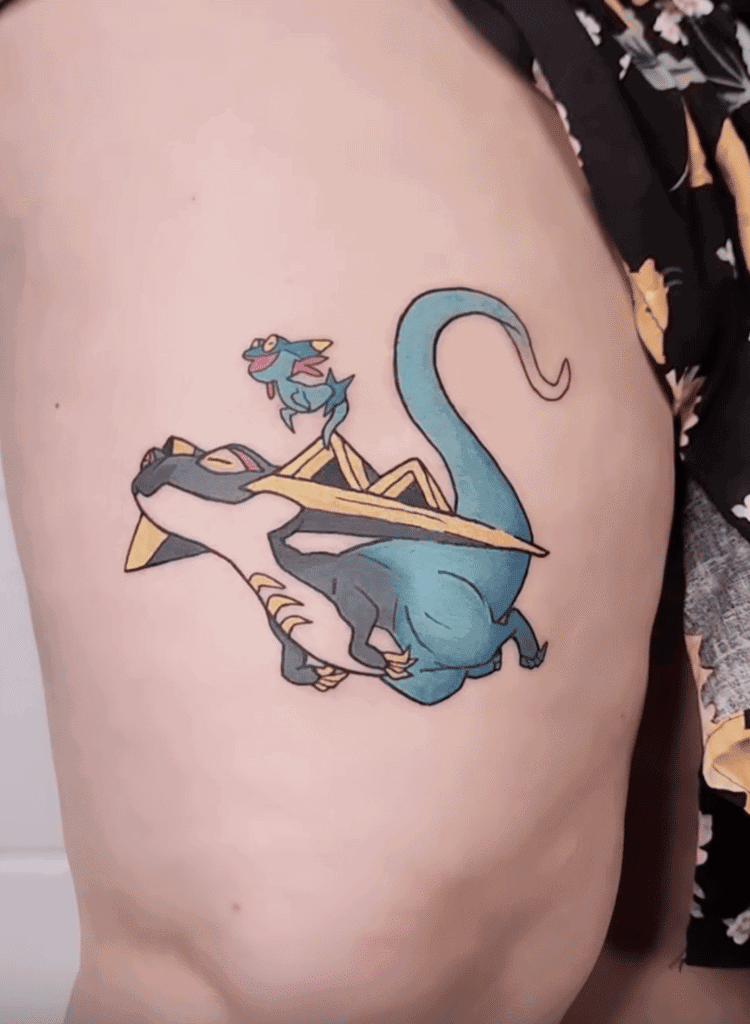 Dragapult Happy Galar Pokémon Tattoo