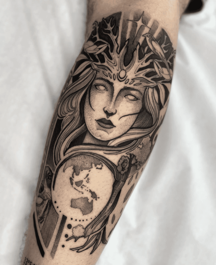 Gaia World Greek Mythology Tattoo