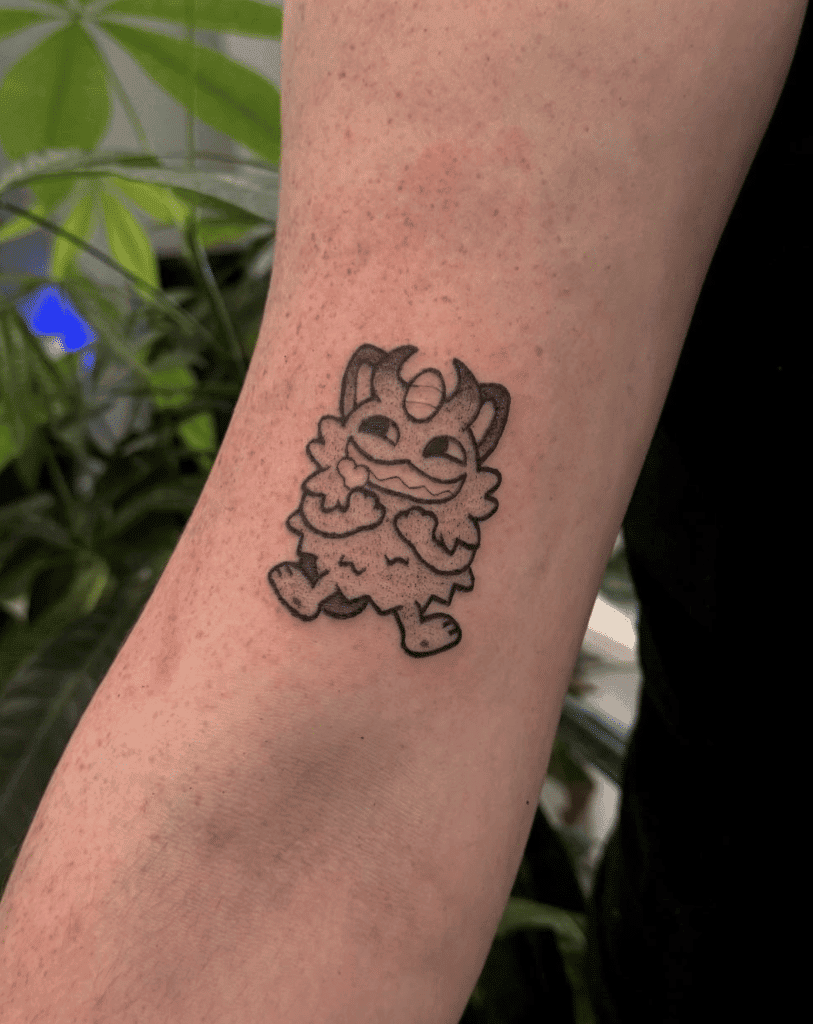 Galarian Cute Meowth Galar Pokémon Tattoo