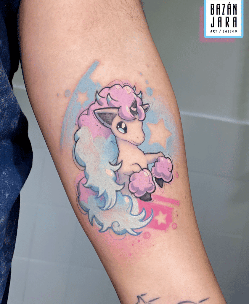 Galarian Cute Ponyta Galar Pokémon Tattoo