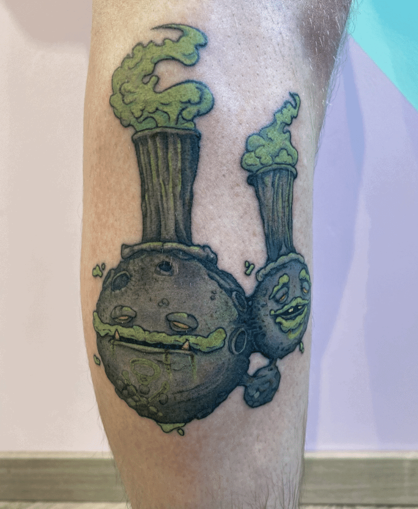 Galarian Realistic Weezing Galar Pokémon Tattoo