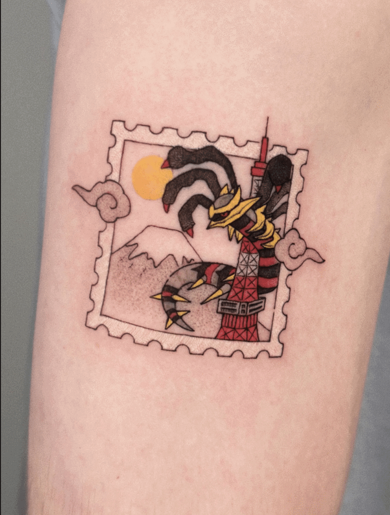 Giratina Stamp Sinnoh Pokémon Tattoo