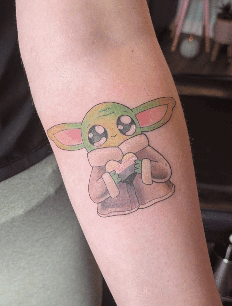 Grogu Cute Star Wars Tattoo