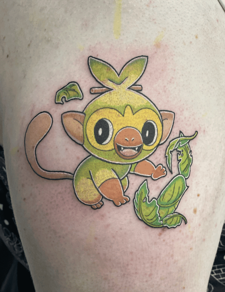 Grookey Leaves Galar Pokémon Tattoo