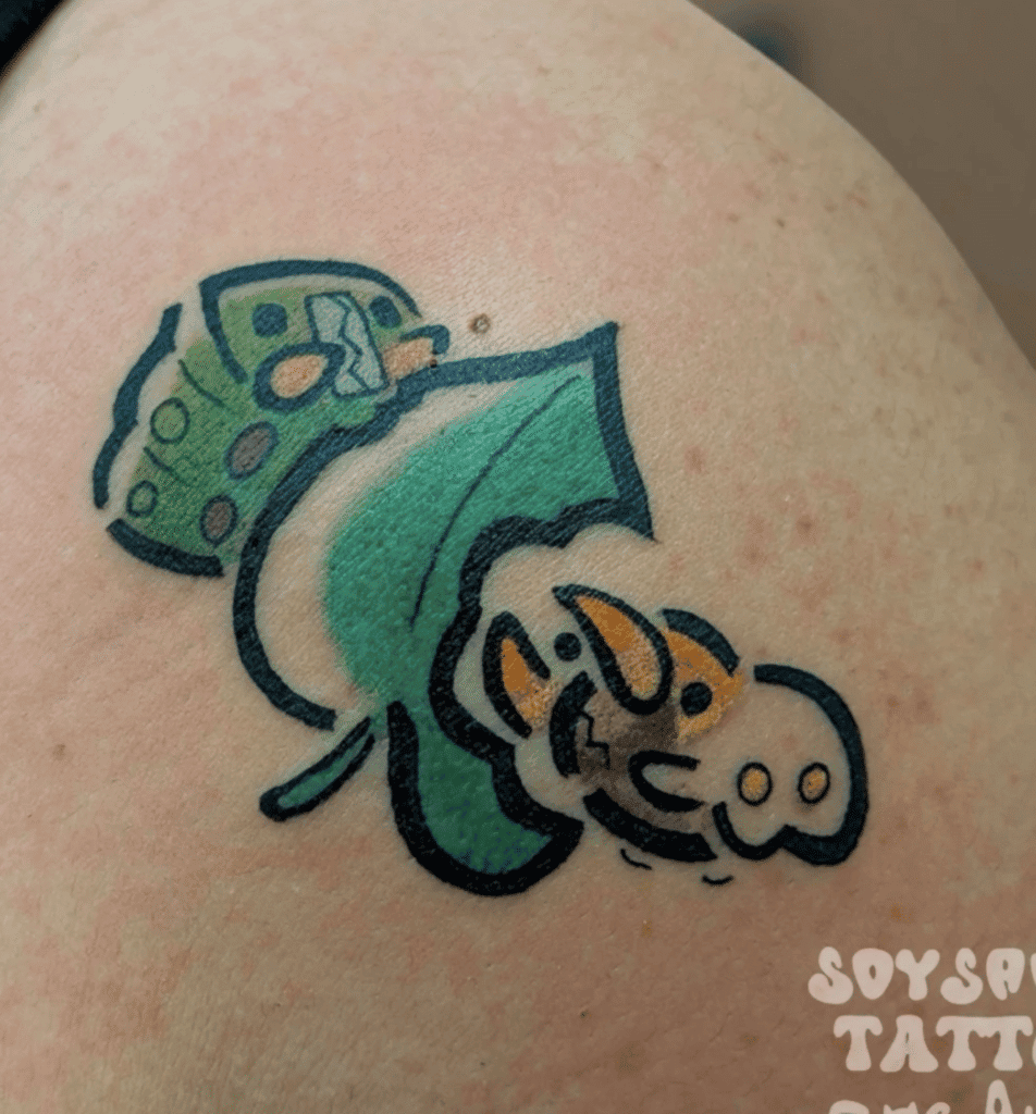 Grubbin Leaf Alola Pokémon Tattoo