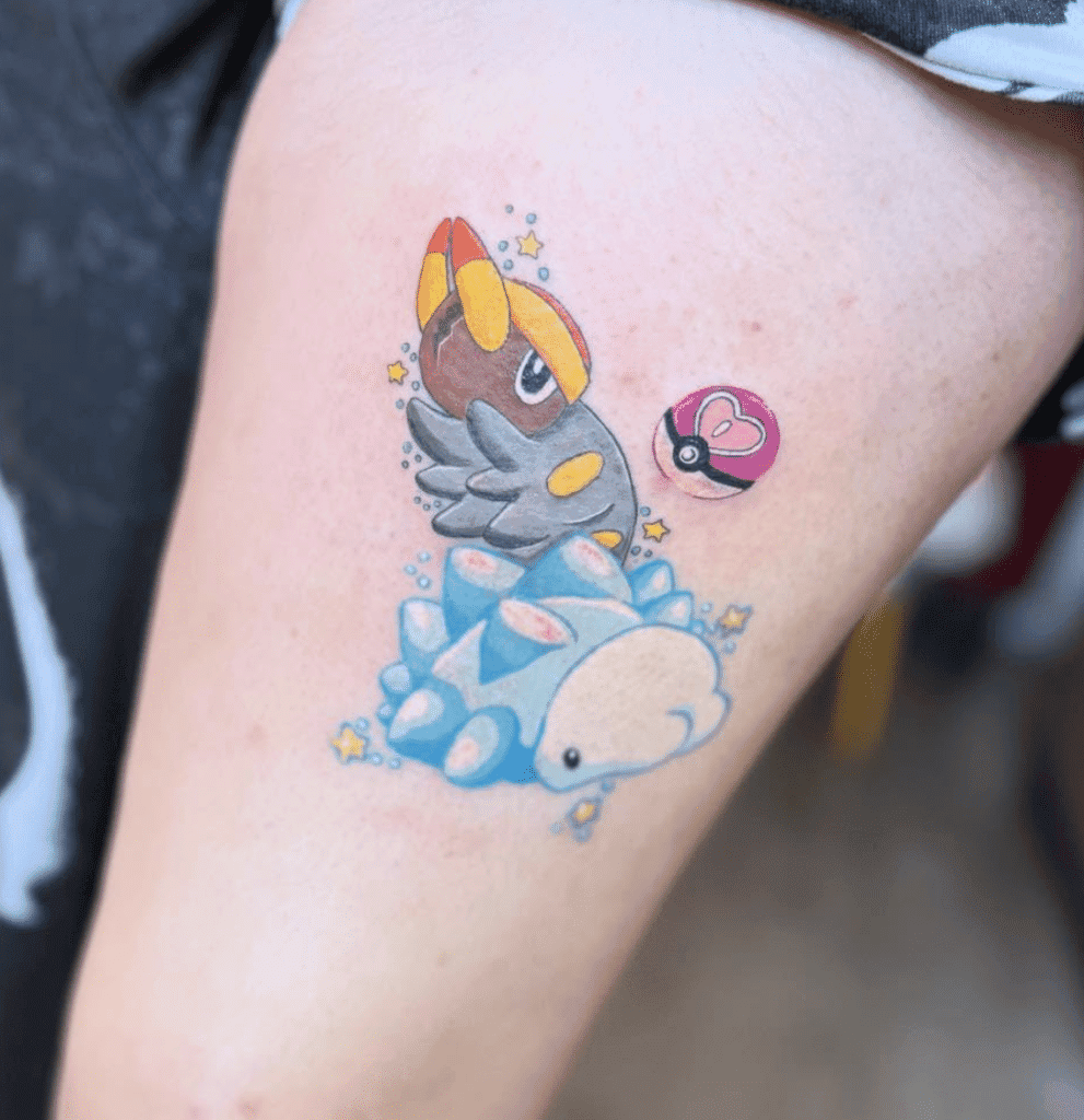 Grubbin Pokéball Alola Pokémon Tattoo