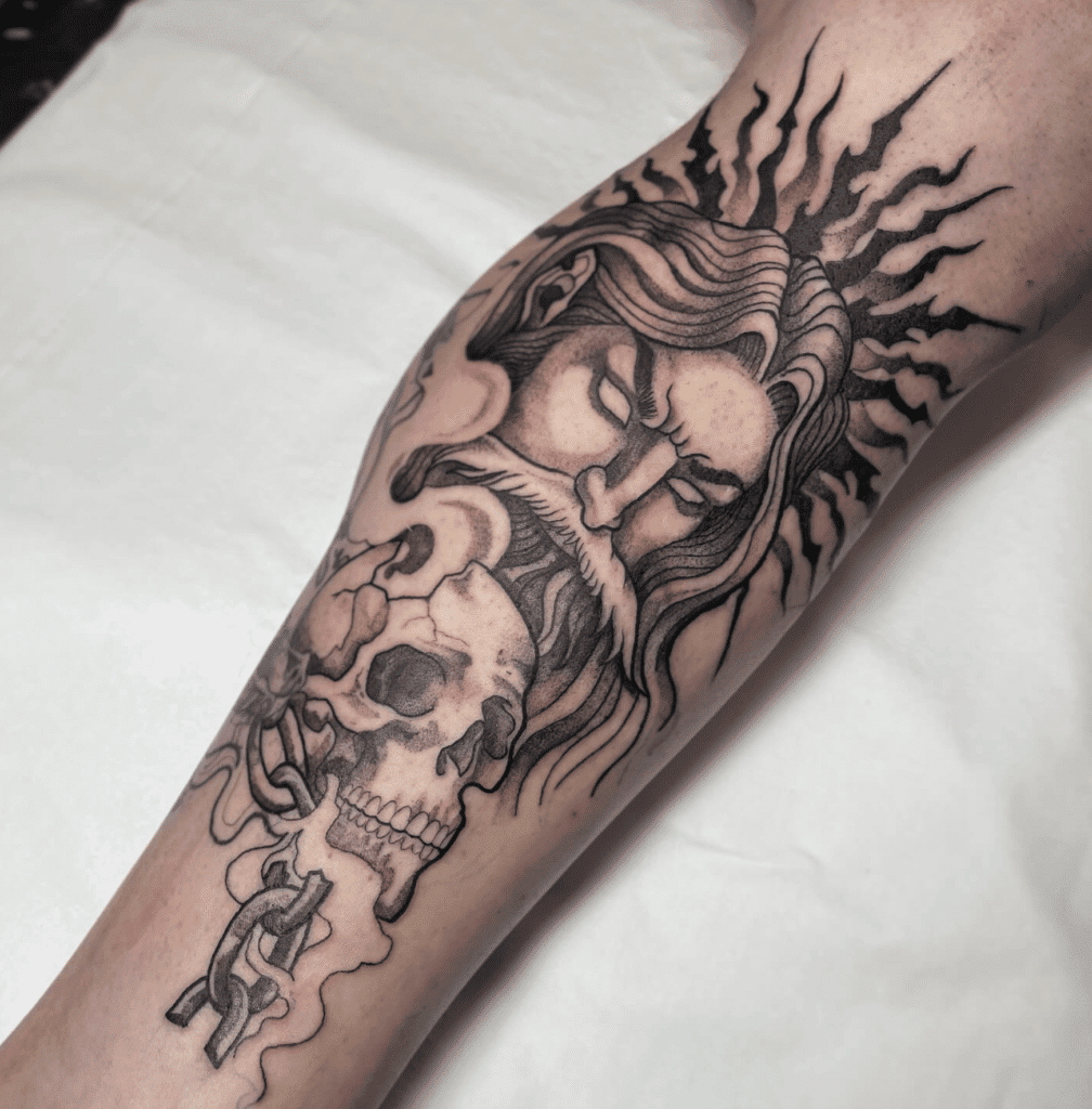 Hades Skull Greek Mythology Tattoo