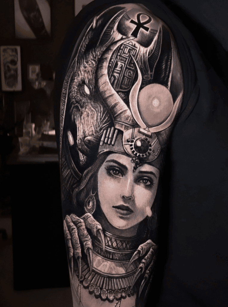 Hathor Anubis Egyptian Mythology Tattoo