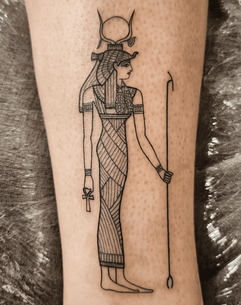 Hathor Glyph Egyptian Mythology Tattoo