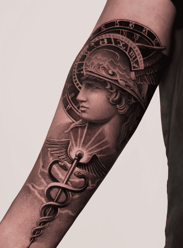 Hermes Greek Mythology Tattoo