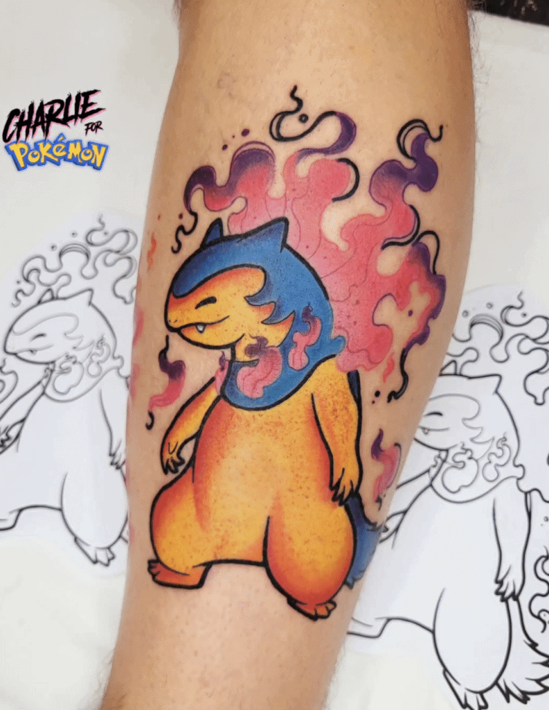 Hisuian Typhlosion Happy Hisui Pokémon Tattoo