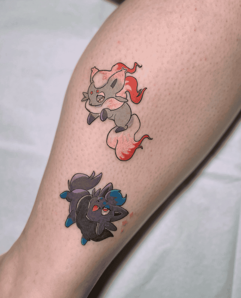 Hisuian Zorua Pair Hisui Pokémon Tattoo