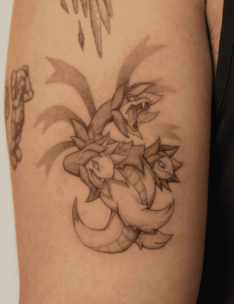 Hydreigon Action Unova Pokémon Tattoo
